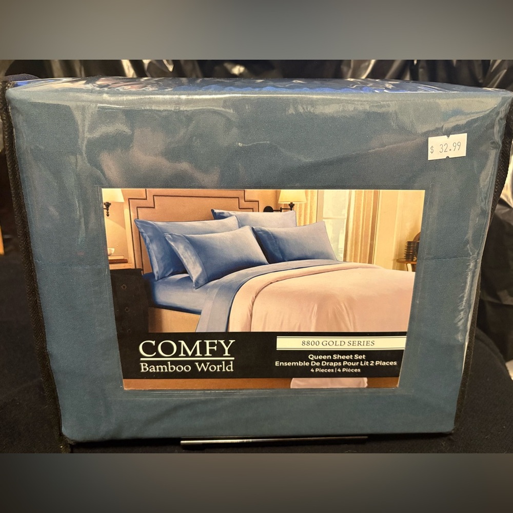 Marine Blue Soft Microfibre Queen Sheet Set